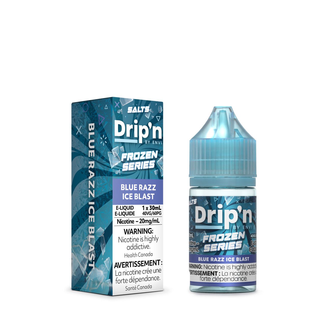 DRIP&#39;N BY ENVI FROZEN 30  mL  SALT E-LIQUID, NICOTINE: 20, FLAVOUR: BLUE RAZZ  ICE BLAST