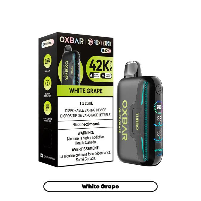 OXBAR G42K  42K DISPOSABLE, FLAVOUR: WHITE GRAPE