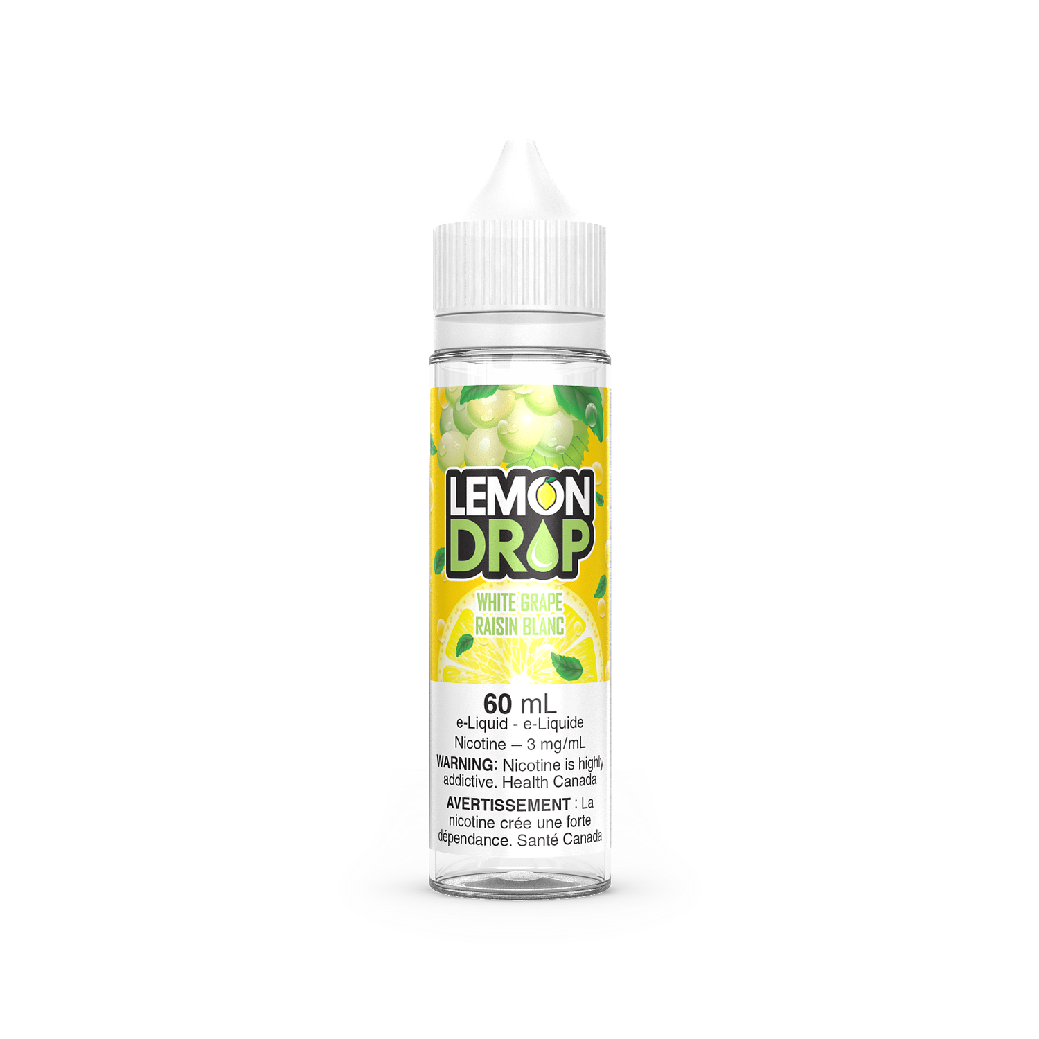 LEMON DROP - 60 ML FREEBASE, FLAVOUR: 12 MG, NICOTINE: (NO ICE) WHITE GRAPE