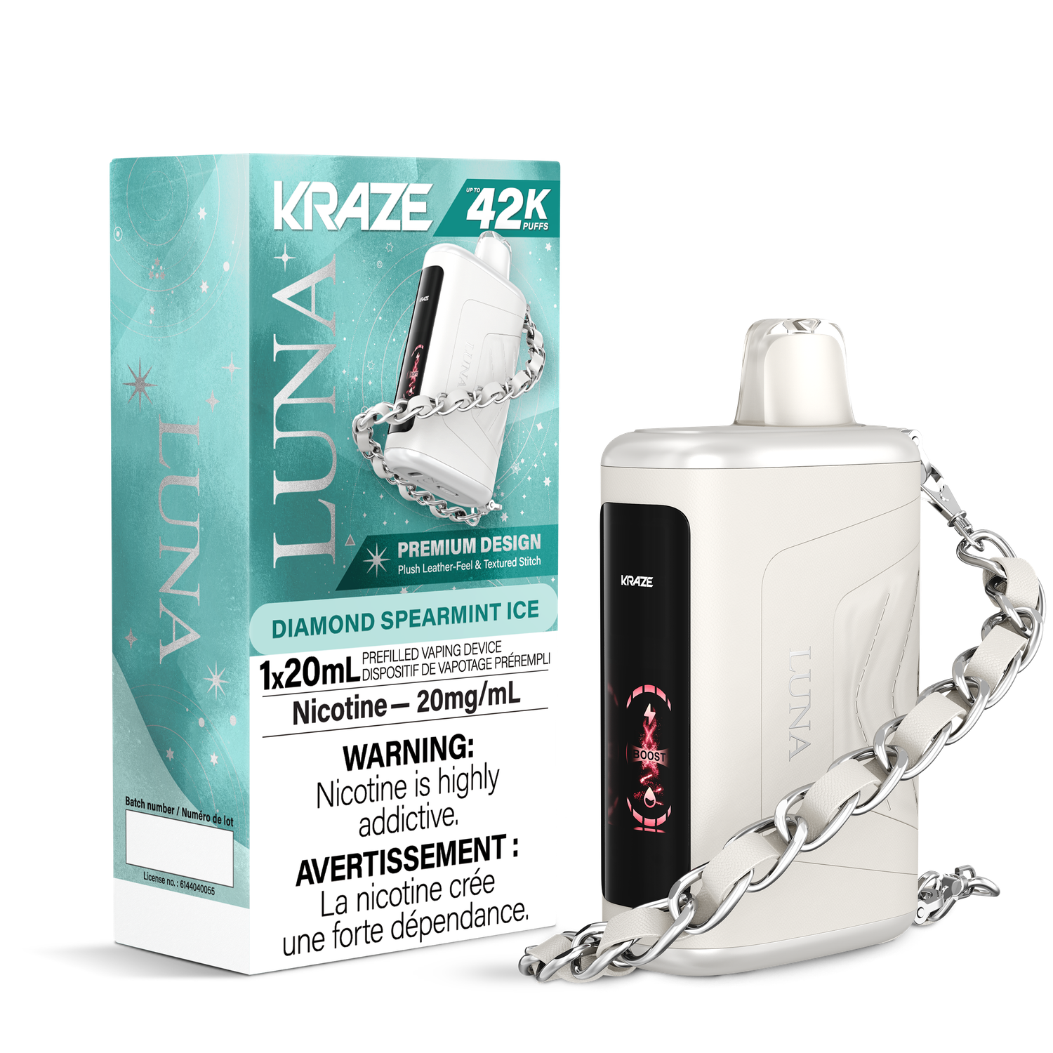 KRAZE LUNA 42K, FLAVOUR: DIAMOND SPEARMINT ICE