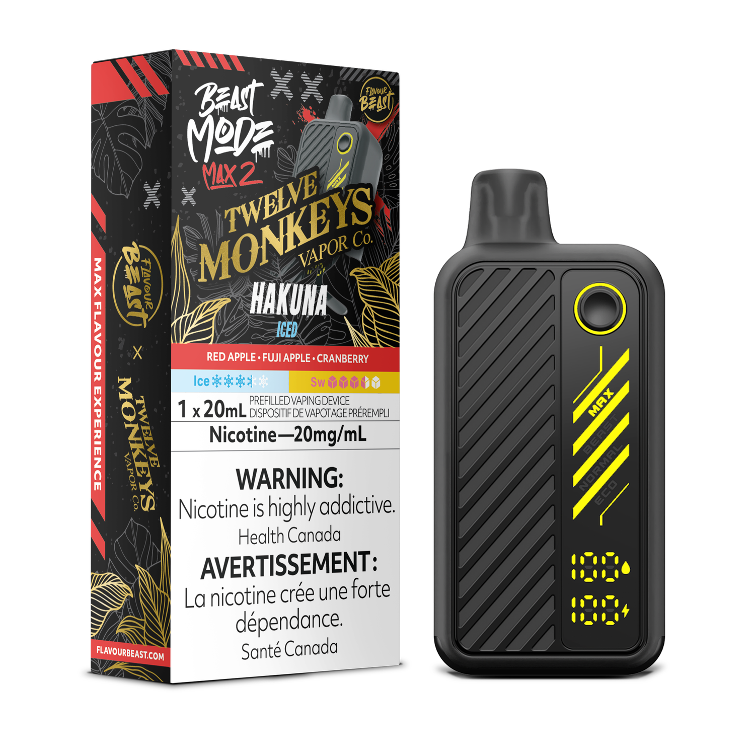 FLAVOUR BEAST MAX 2+TWELVE MONKEYS , FLAVOUR: HAKUNA ICED