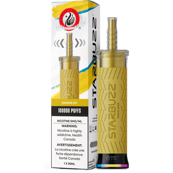STARBUZZ E-HOSE 100K DISPOSABLE, FLAVOUR: BANANA ICE
