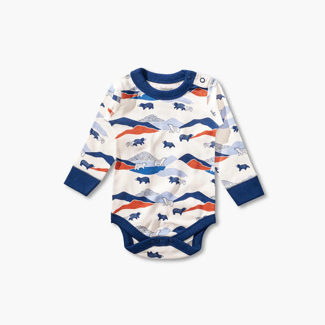 Mountain Bear LS Bodysuit, Blue - SALE -