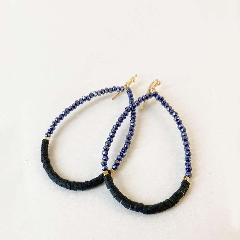🇨🇦 Crystal and Heshi Bead Earrings (2 colours)