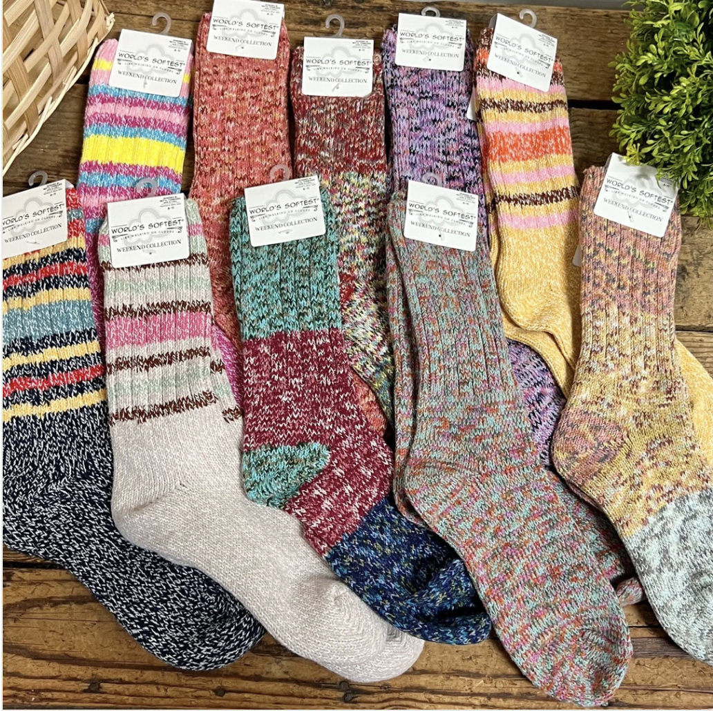 World&#39;s Softest Weekend Ragg Crew Socks (15 colours)