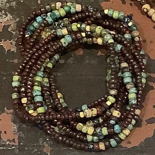 🇨🇦 Happy Bracelets Sm, Green w/ Solid Brown Sections
