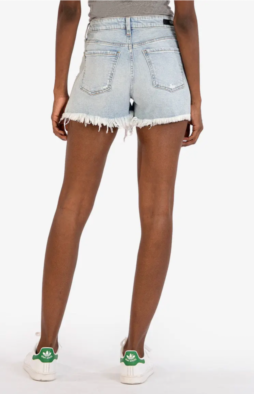Jane, High Rise, Long Short w/ Fray Hem,