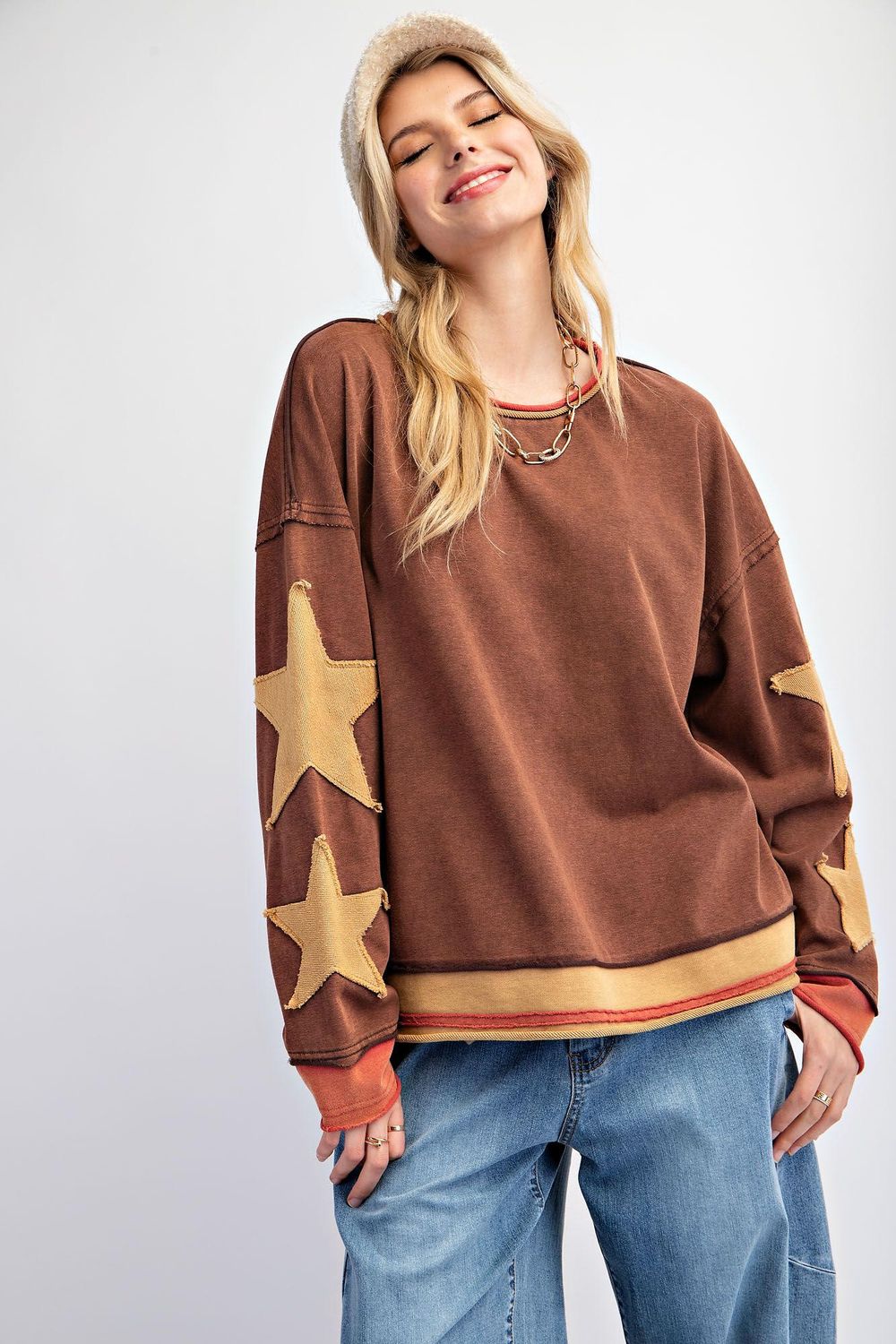 Star Patch Pullover, Tiramisu,