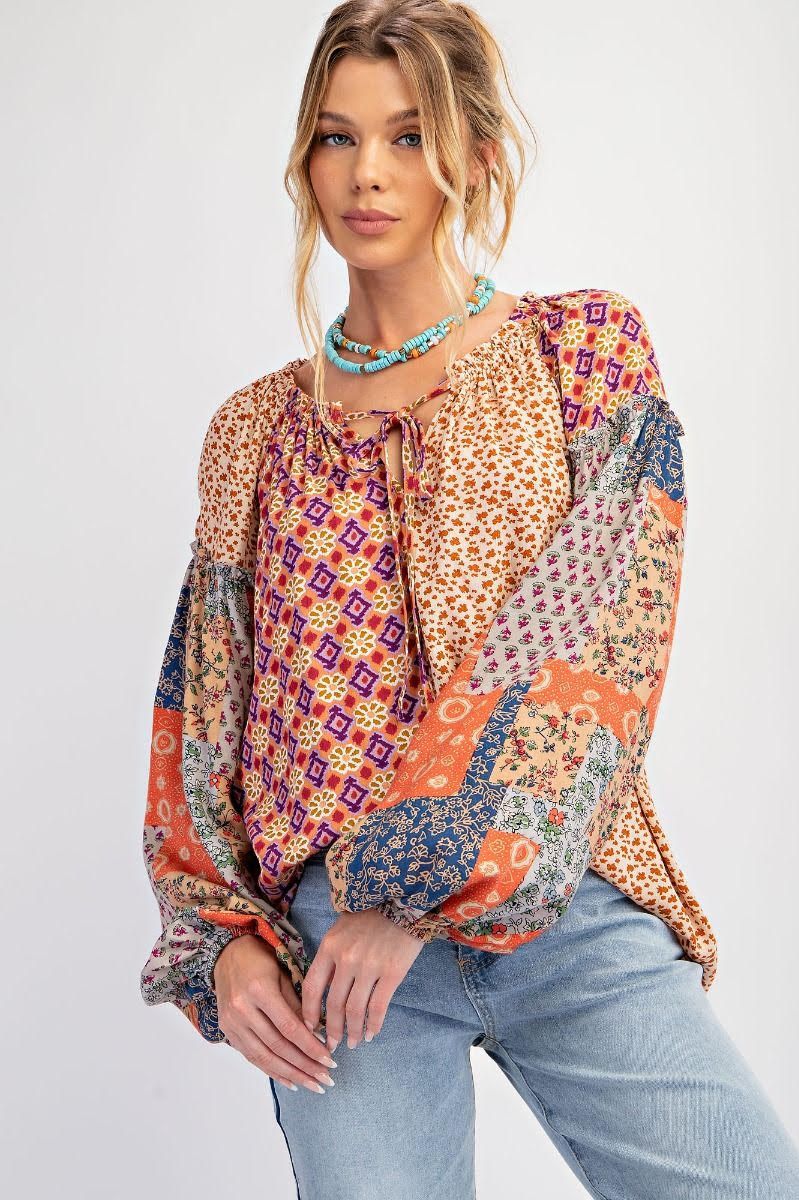 Vintage Boho Challis Top