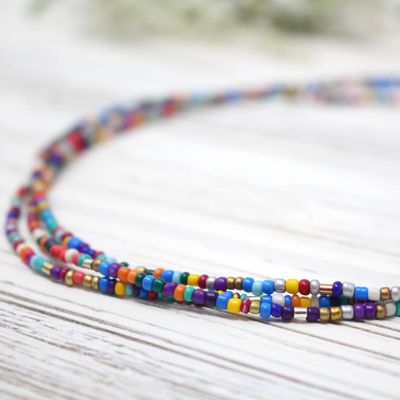 🇨🇦 Colourful Mini &amp; Metal Accent Bead Necklace