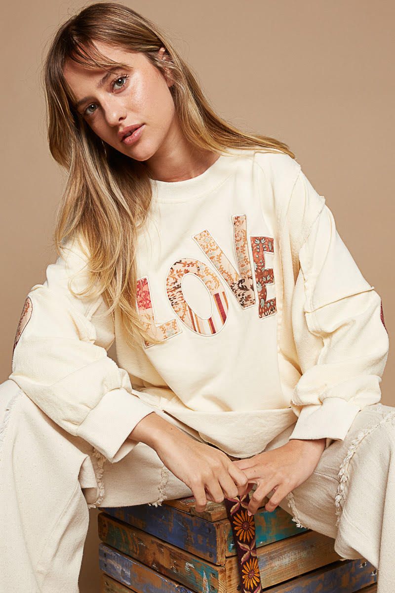 Love Patchwork Sweatshirt