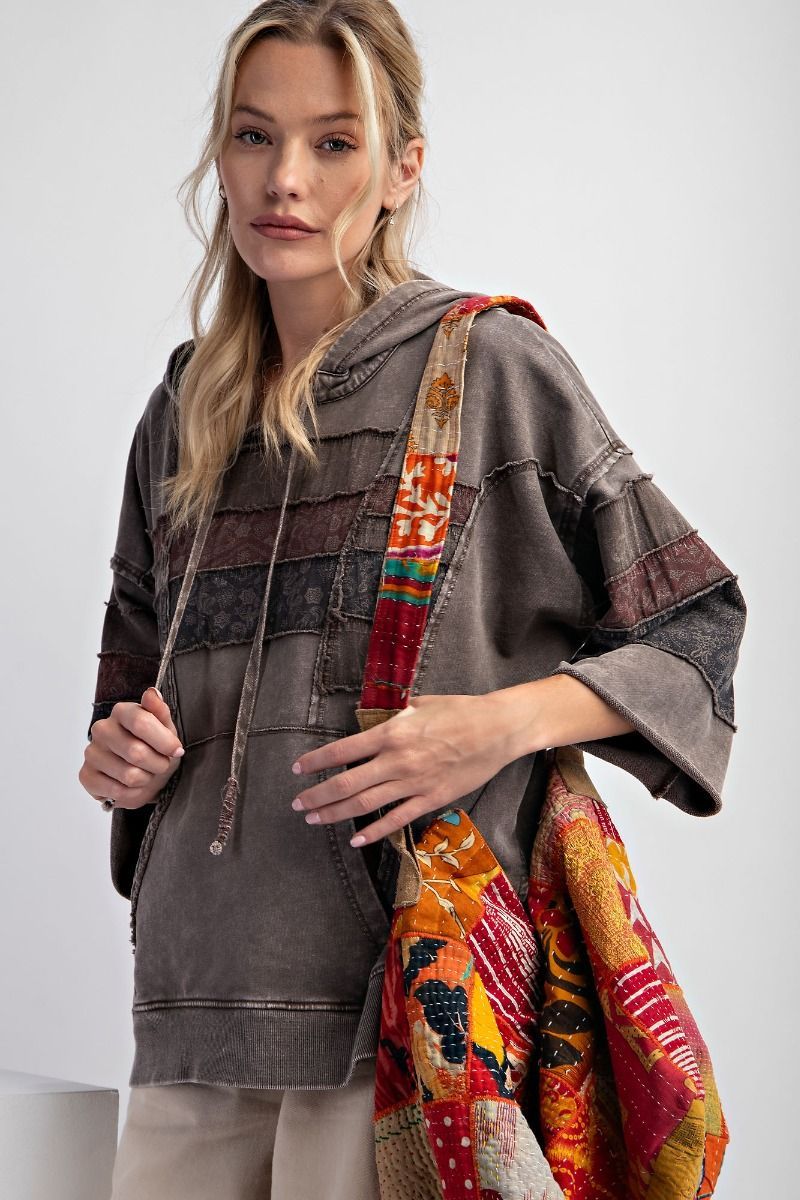 Mixed Print Hoodie