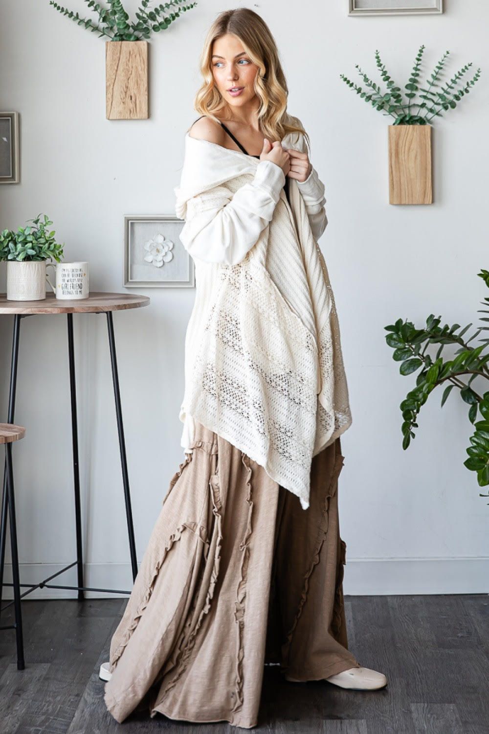 Lace Hoodie Open Jacket