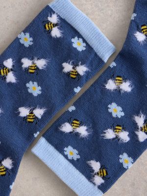 Fluffy Bee Ankle Sock