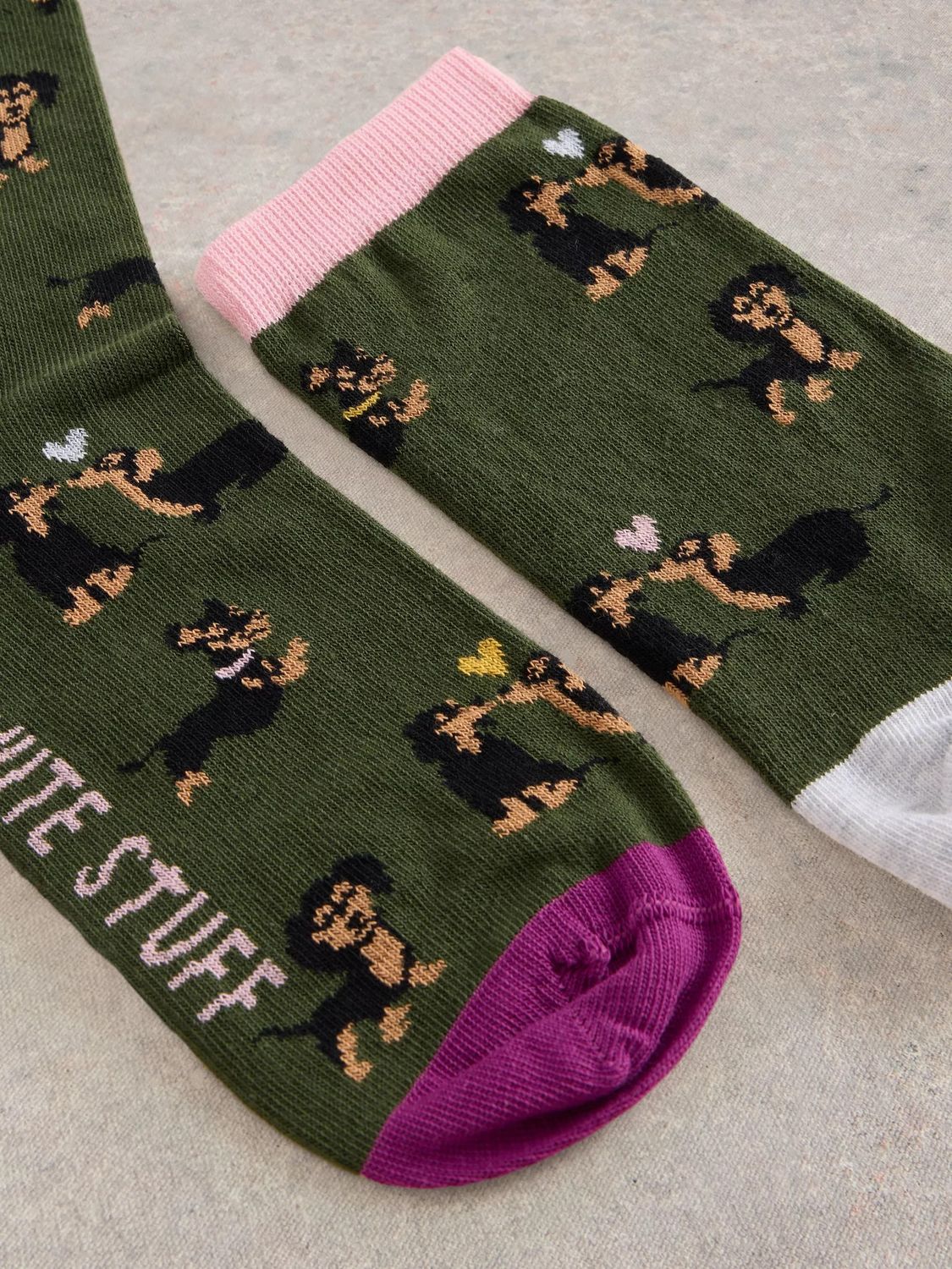 Kissing Sausage Dog Ankle Sock