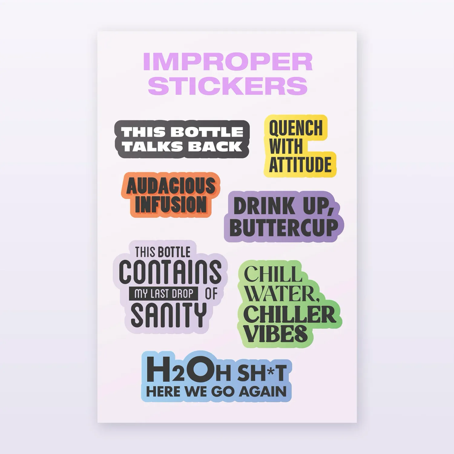 Sassy Bottle/ Mug Stickers (3 styles), Style: Pack 1
