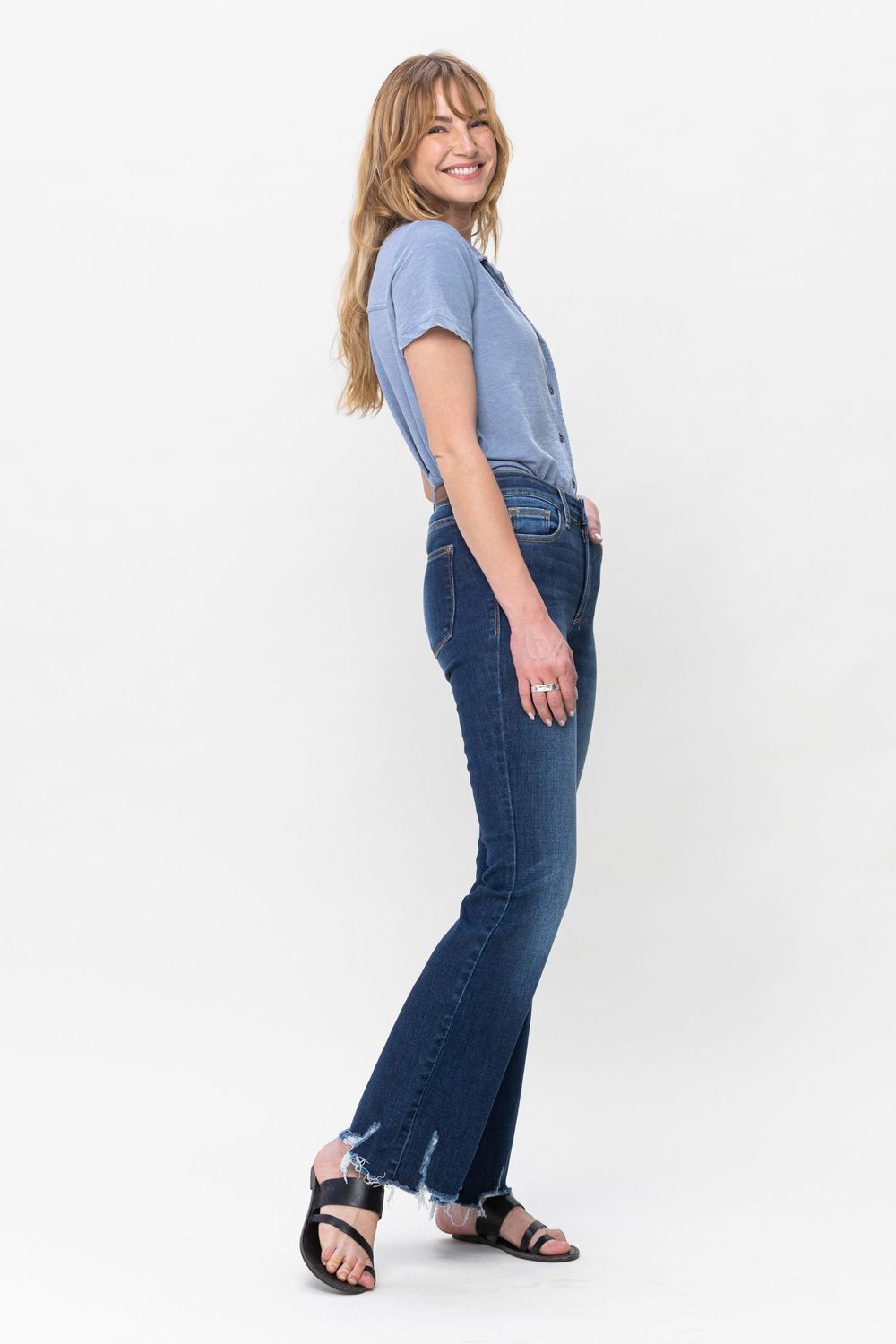 Mid Rise, Distressed Bootcut Jean - SALE -
