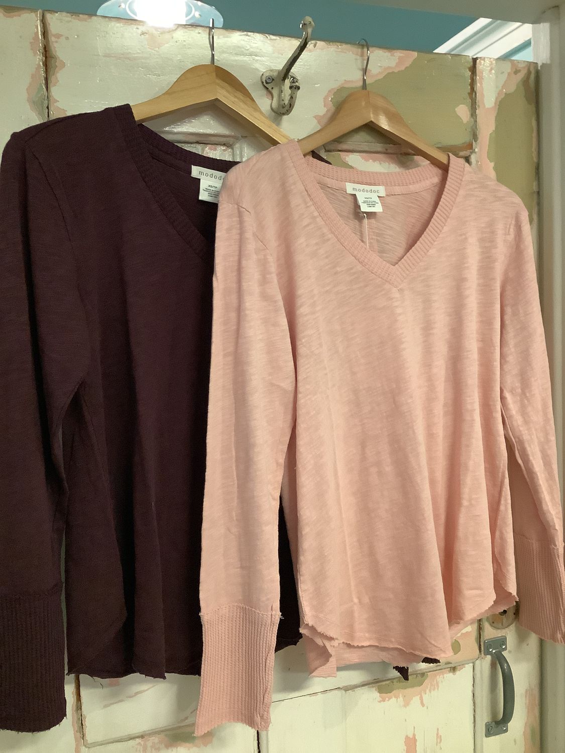 Waffle V Neck Top (2 colours)