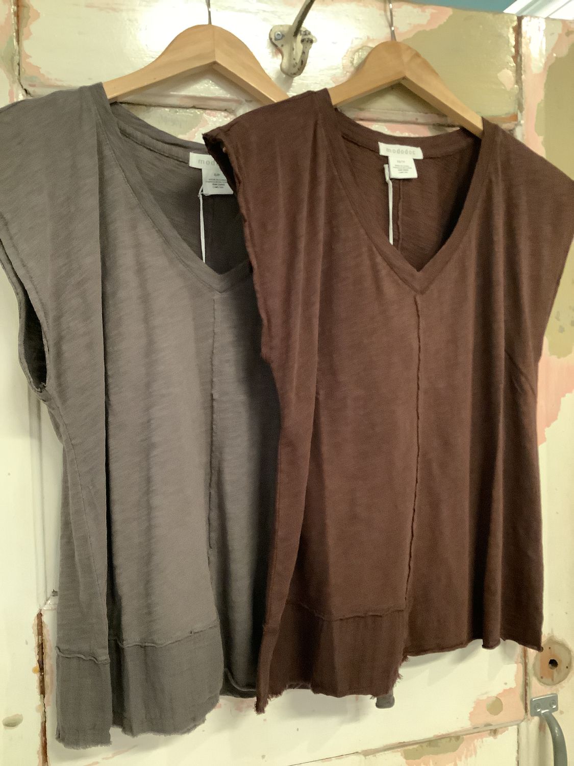 Mixed Material Top ( 2 colours) - SALE -