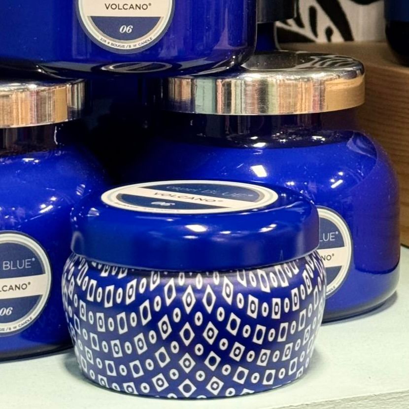Volcano Signature Blue Mini Tin Candle, 3oz