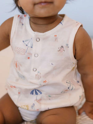 Sleeveless Onesie, Sand