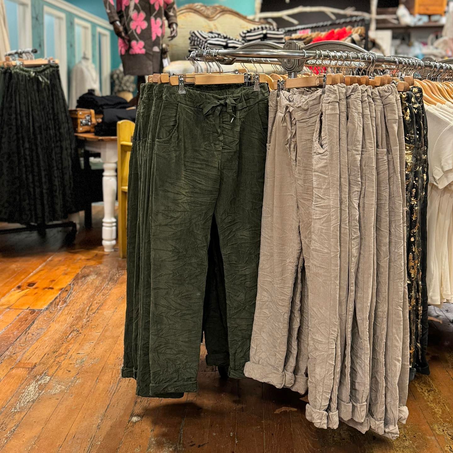 Stretch Velvet Crinkle Pant (3 colours) - SALE 50% OFF -