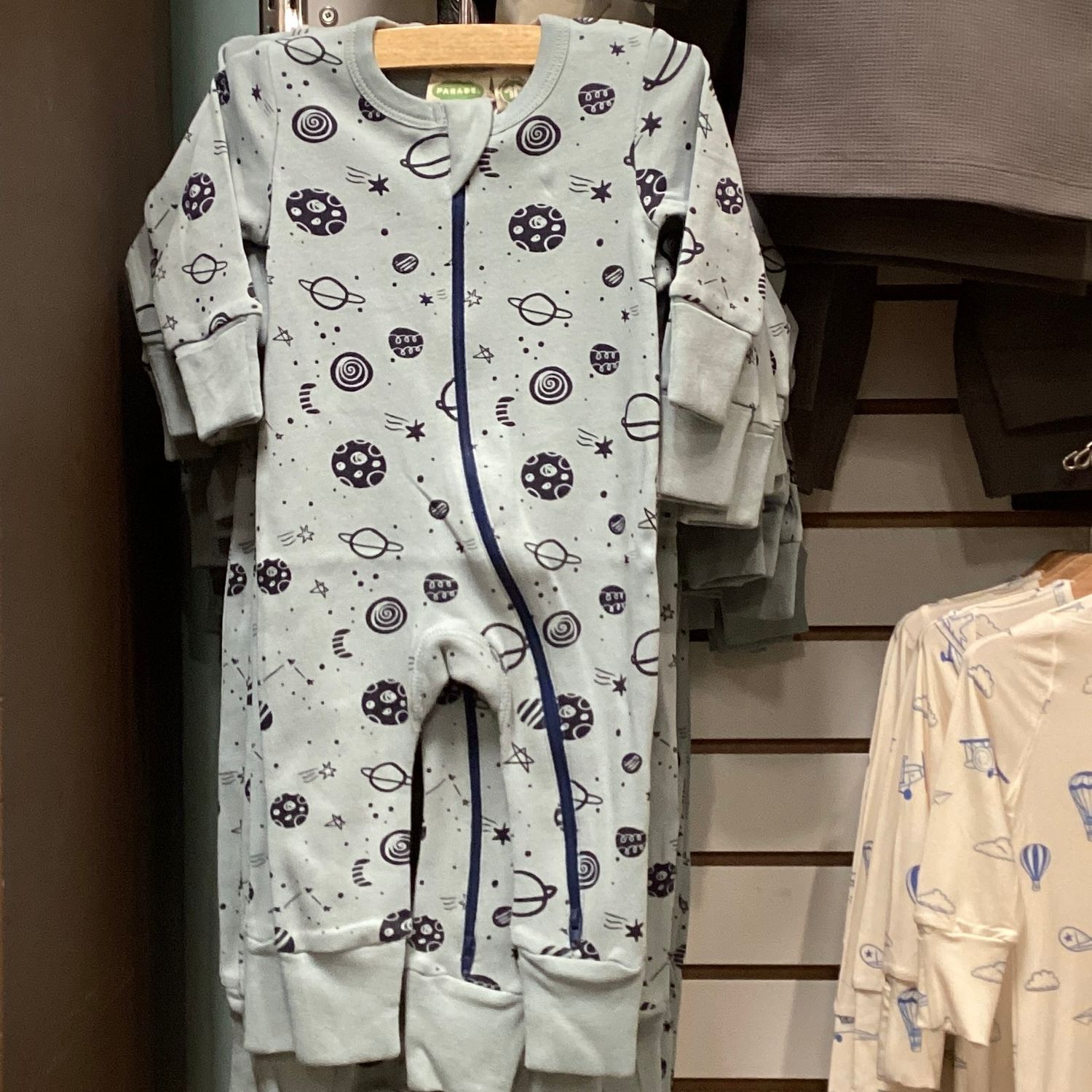 🇨🇦 Organic LS 2-Way Zip Romper, Space