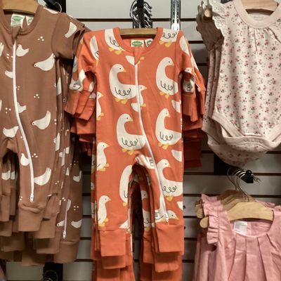 🇨🇦 Organic LS 2-Way Zip Romper, Goose