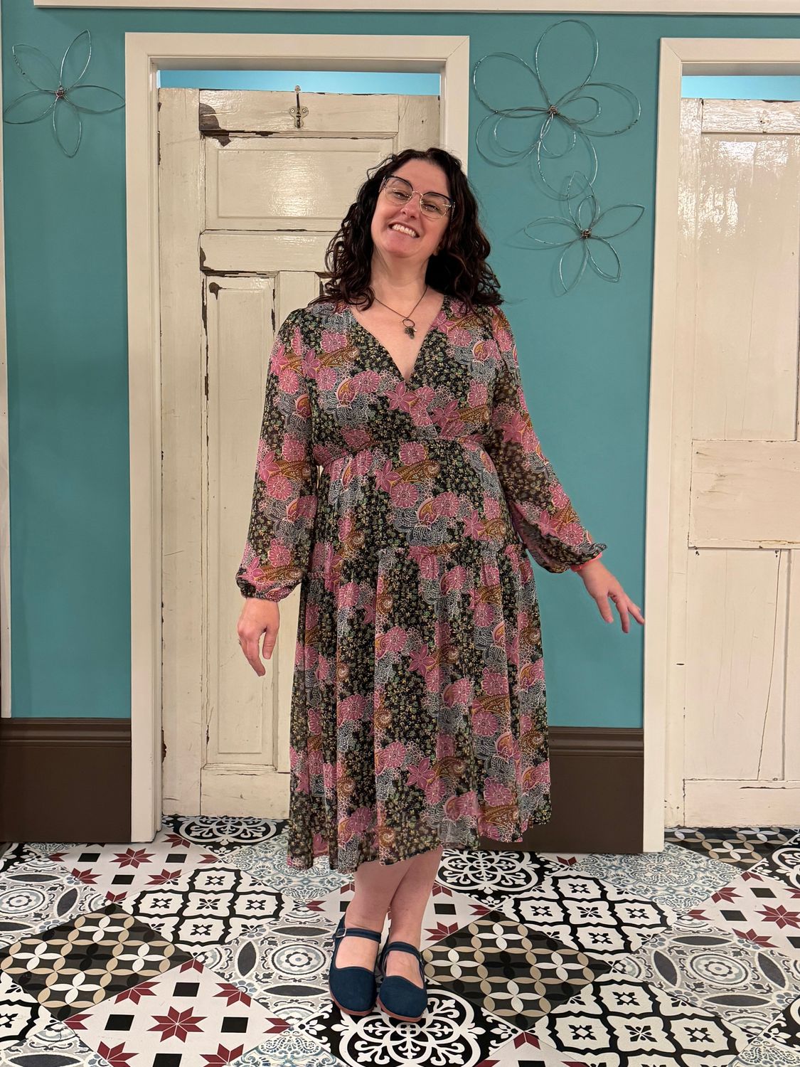V Neck Cross Over Tiered Dress - SALE -