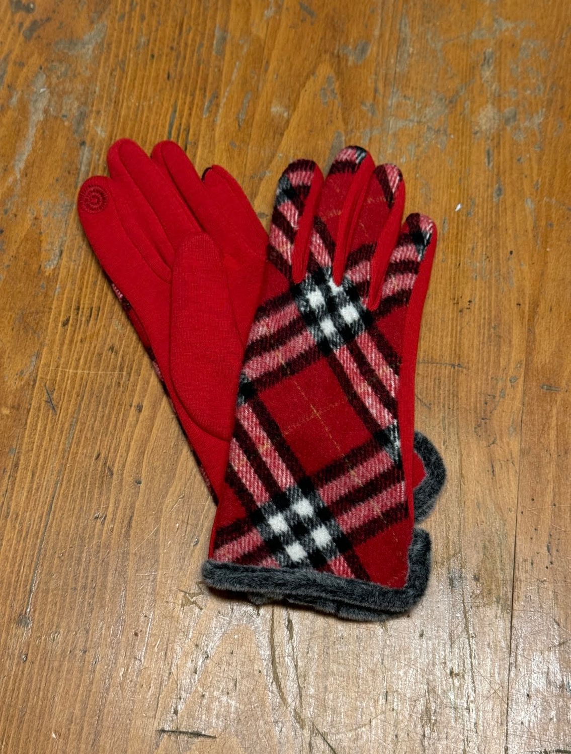 Red Plaid Gloves