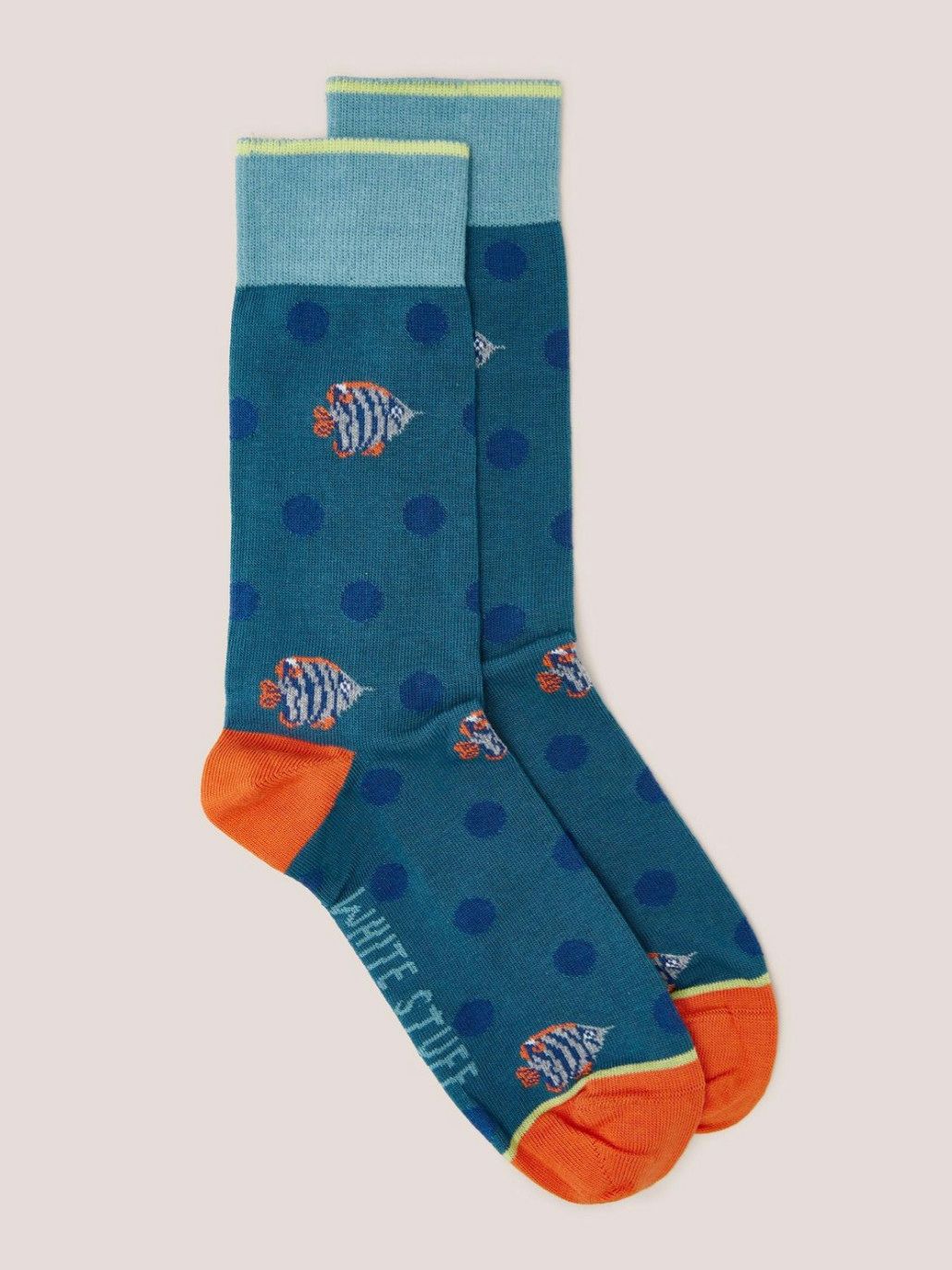 Fish Spot Teal Ankle Sock