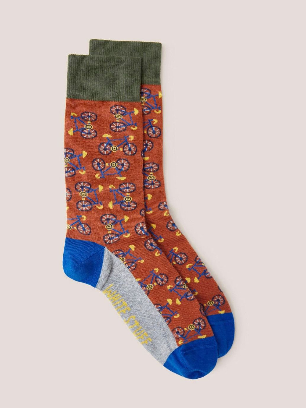 Bike All Over Orange Ankle Sock