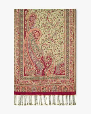 Corner Paisley Solid Border Pashmina (3 colours)