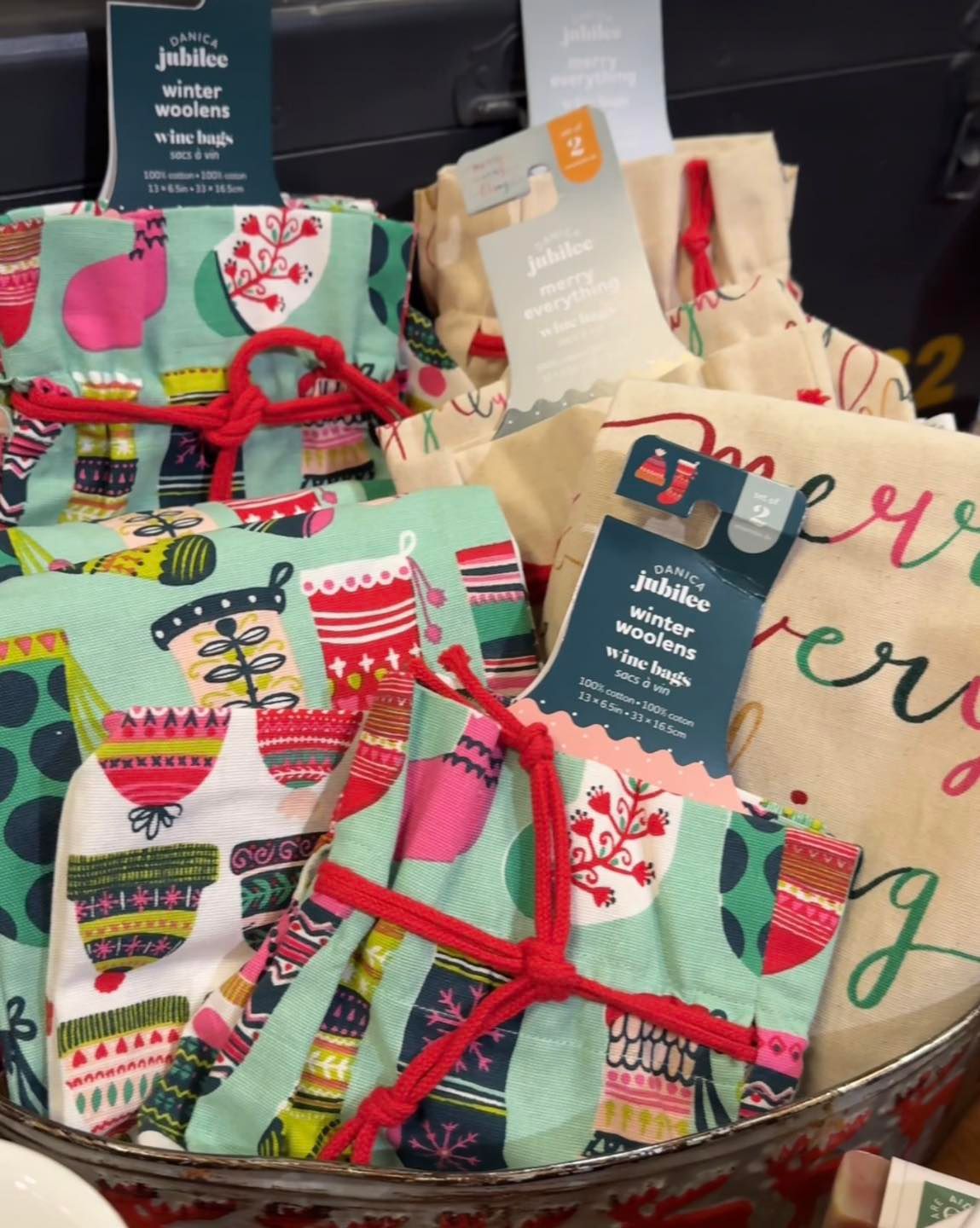 Winter Woolens Bottle Bag, Set of 2