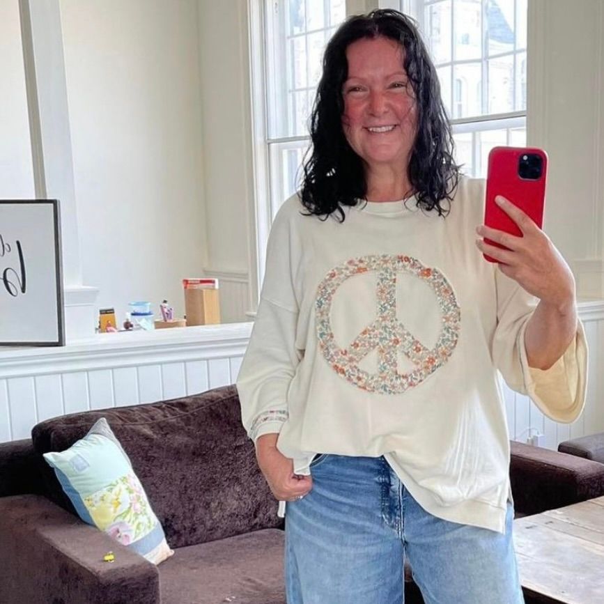 Washed Terry Floral Peace Sweatshirt (3 colours)