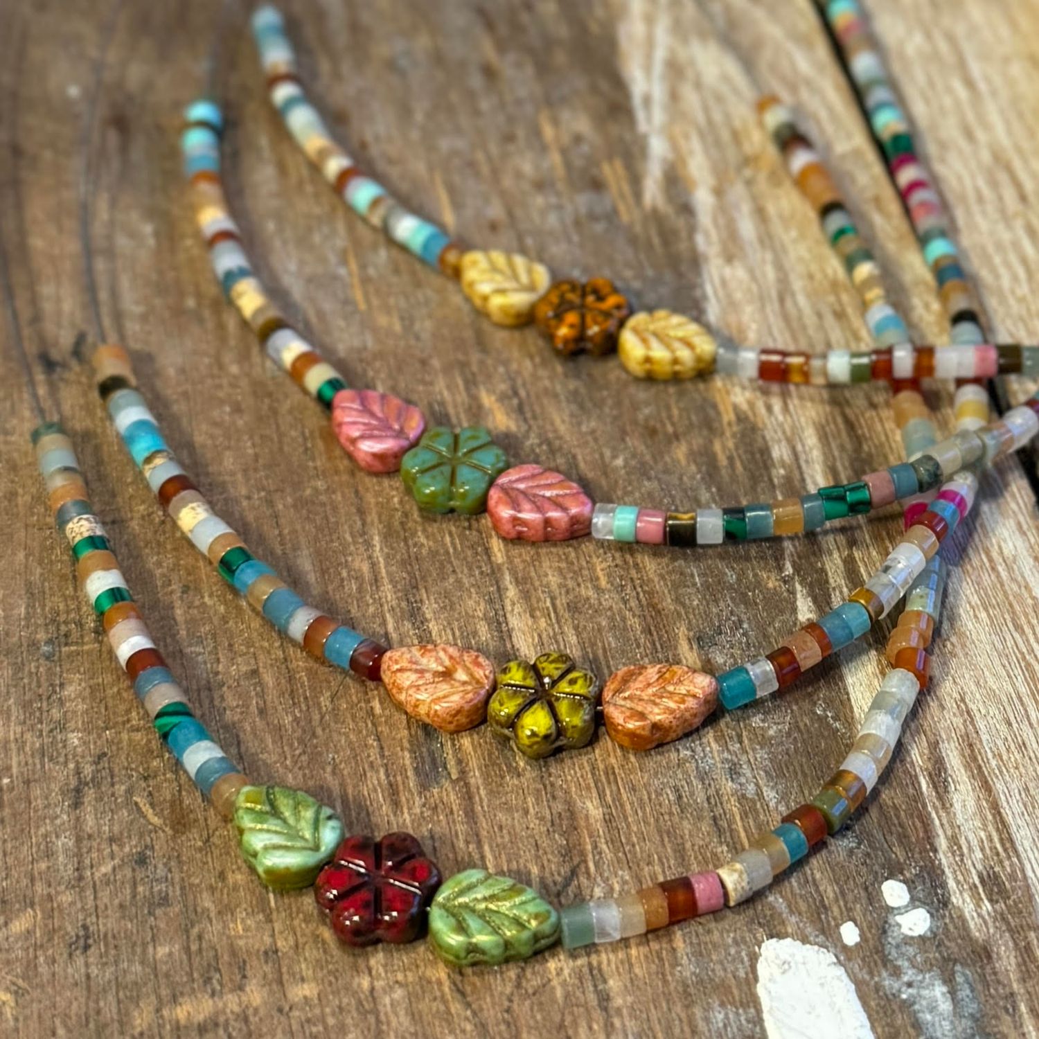 🇨🇦 Natural Mixed Stone &amp; Czech Glass Necklace (4 colours)