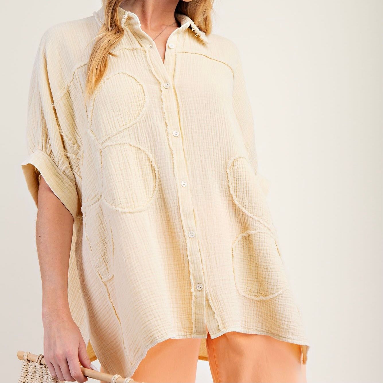 Flower Patch Gauze Shirt