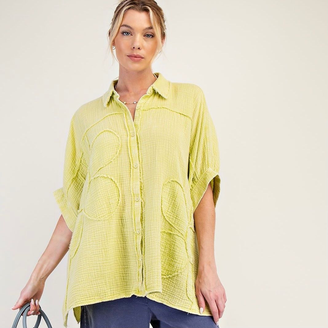 Flower Patch Gauze Shirt
