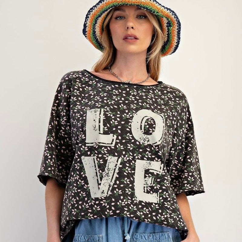 Floral Love Graphic Knit Top