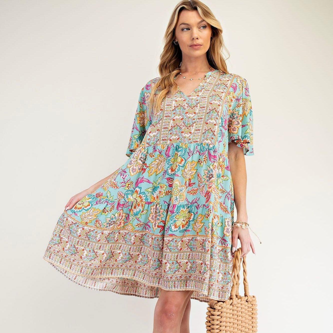 Border Printed Dress