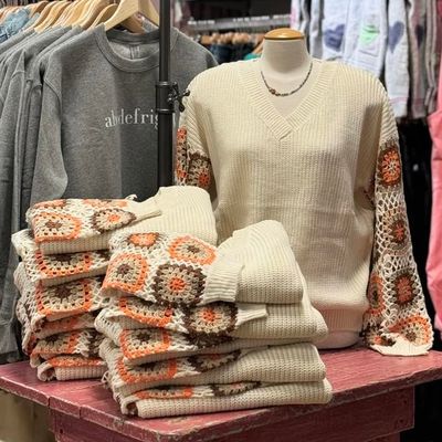 Crochet Patchwork Sweater (2 colours)