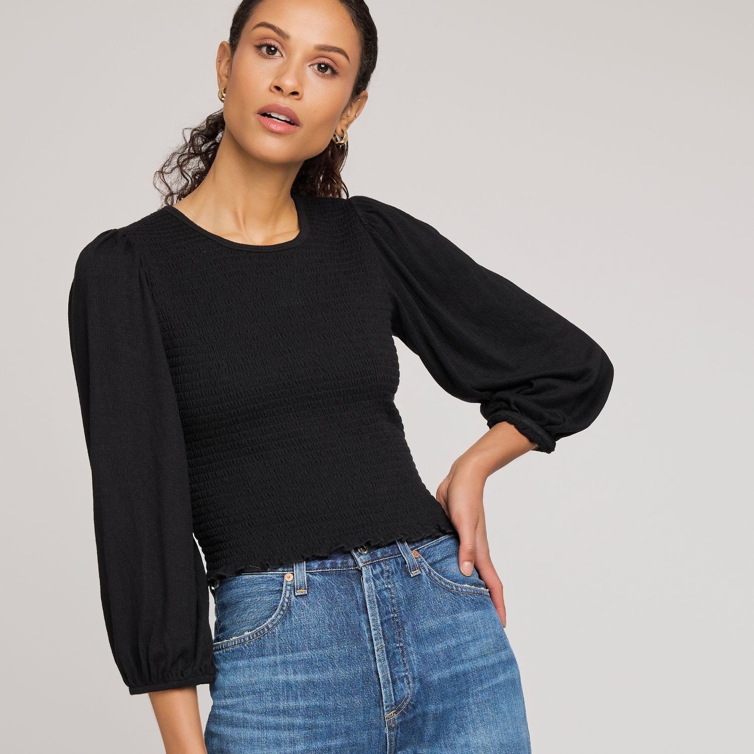 🇨🇦 Mischa Smocked 3/4 Sleeve Top - SALE -