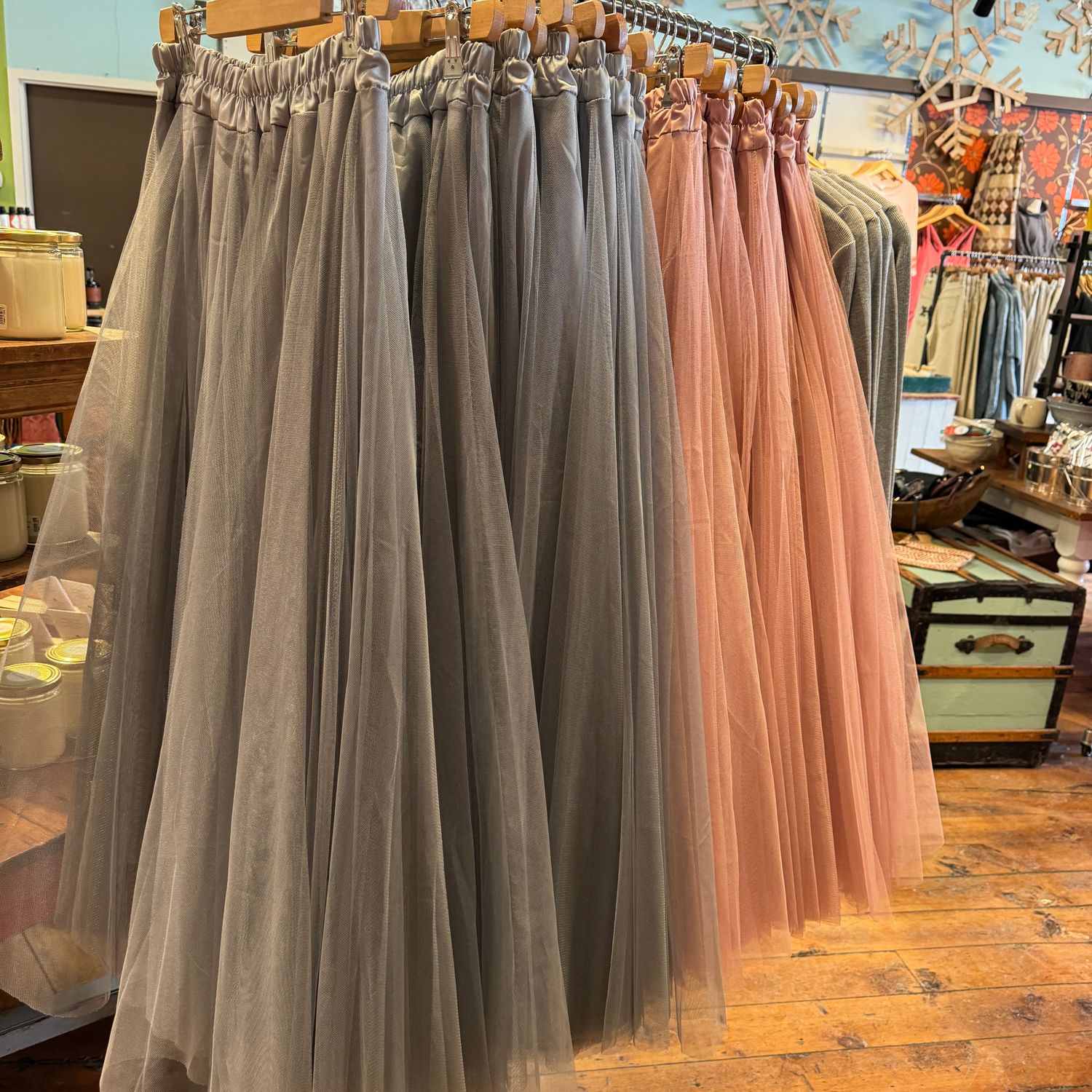 🇨🇦 Tulle Jersey Long Skirt (2 colours) - SALE -