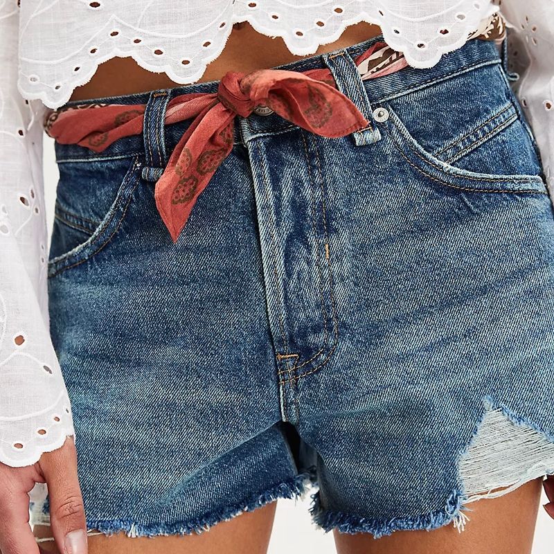 Free People Now or Never Denim Short Sunsational