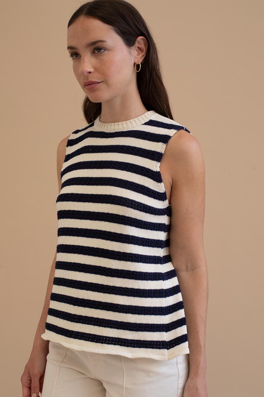 Praslin Striped Knit Open Back Vest - SALE -