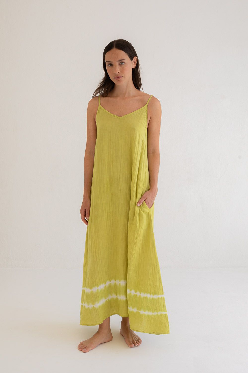 Aubarca Tie Dye Trim Dress - SALE -
