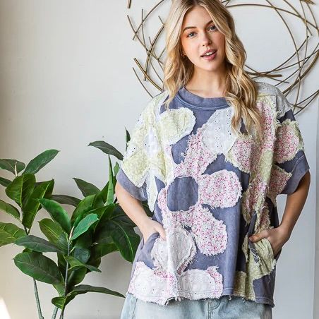Floral Patchwork Oversized Tee