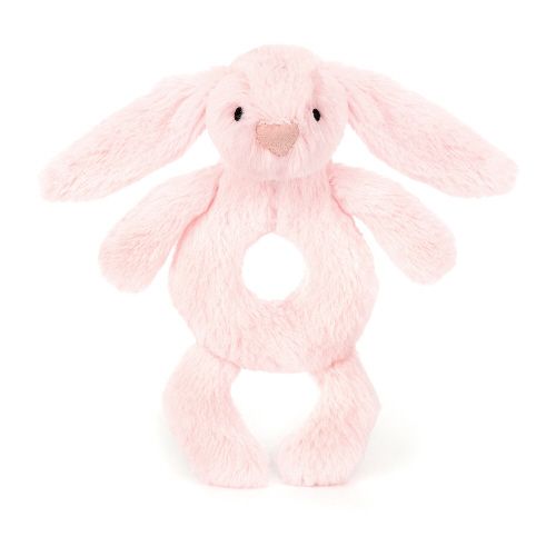 Bashful Bunny Ring Rattle, Pink