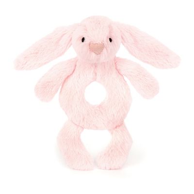 Bashful Bunny Ring Rattle, Pink