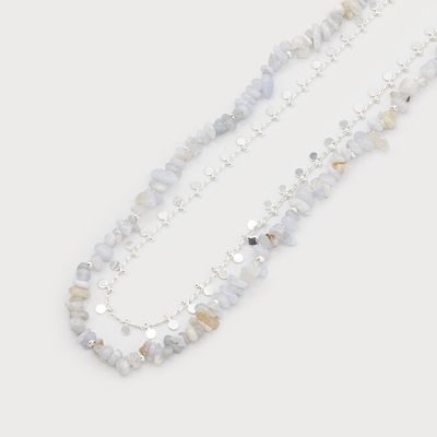 🇨🇦 2 Layer Necklace with Semi Precious Stones (2 colours)
